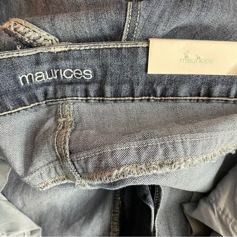 Maurices Mid Rise Boot cut denim flex Bling Embroidered Stretch jeans 14W 14 new - Picture 8 of 10